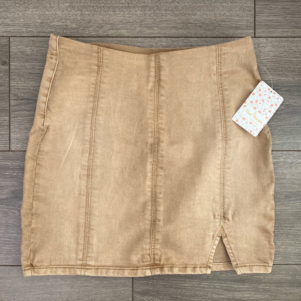 Tan Free People Mini Skirt